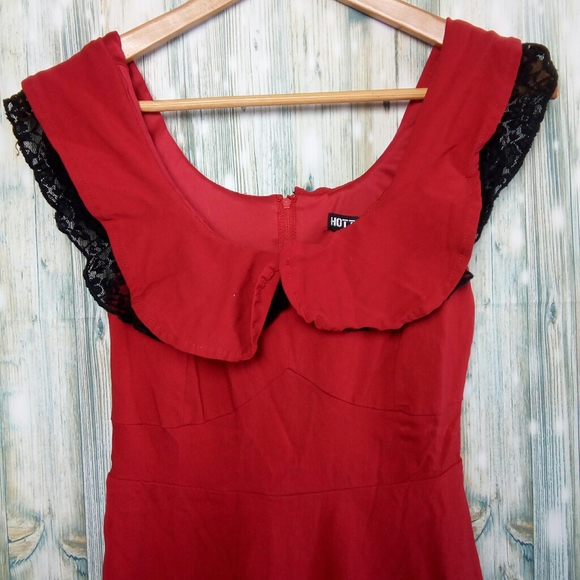 Hot topic Peter Pan collar dress red & black medium - Picture 6 of 10